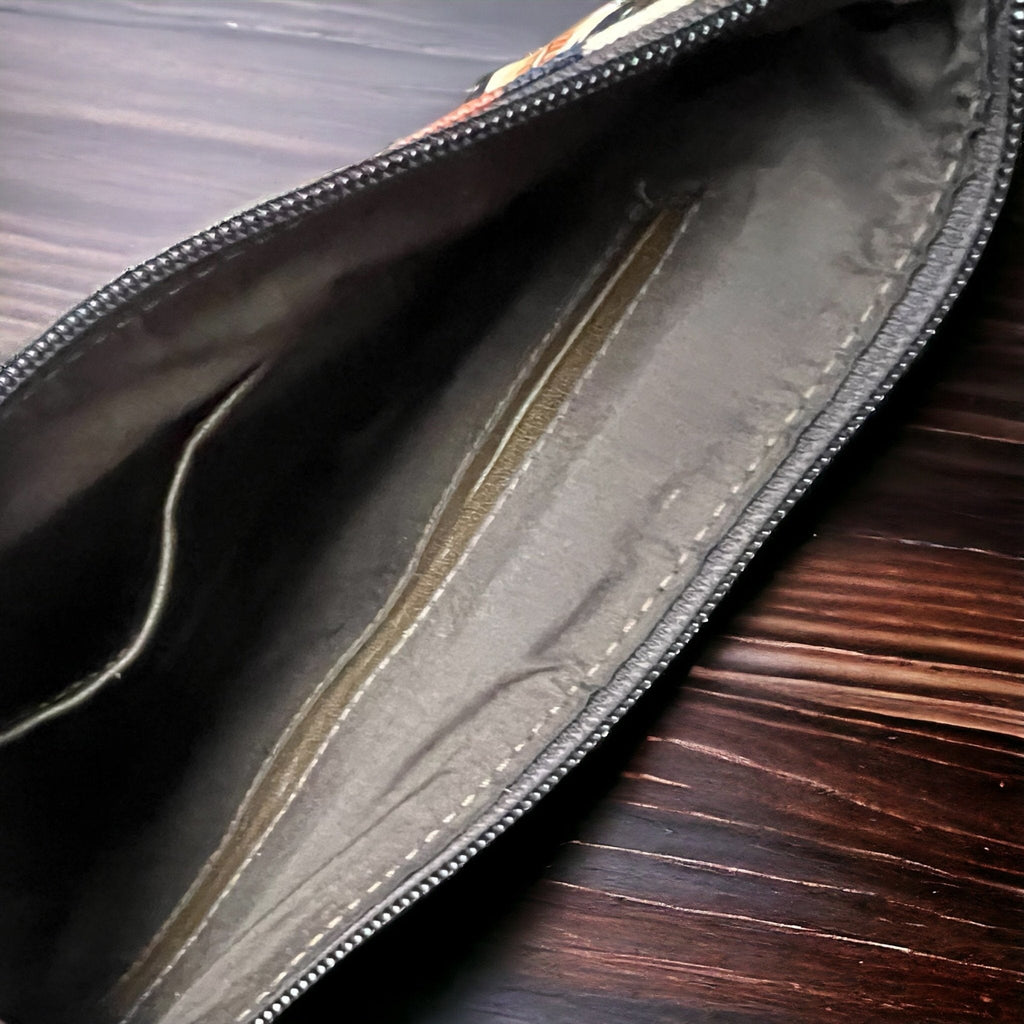 Sterling Kreek "South Point" Tooled Real Leather Crossbody Bag — Black Aztec Western Statement - Rooted & Reckless Co.