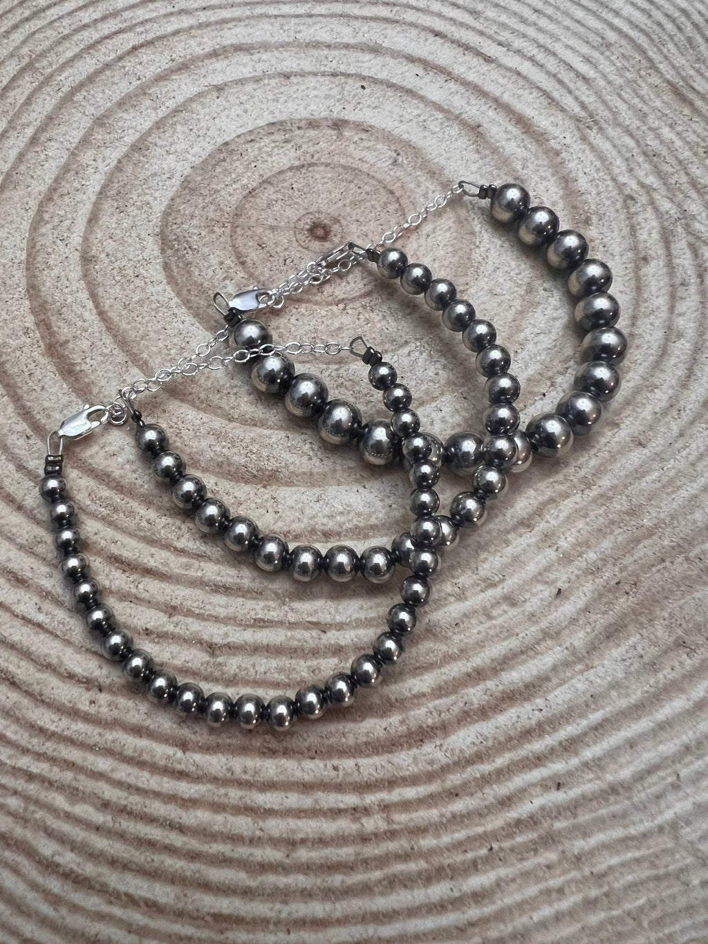 Sterling Pearl Bracelet — Available in 3mm, 4mm, 5mm, or 6mm - Rooted & Reckless Co.