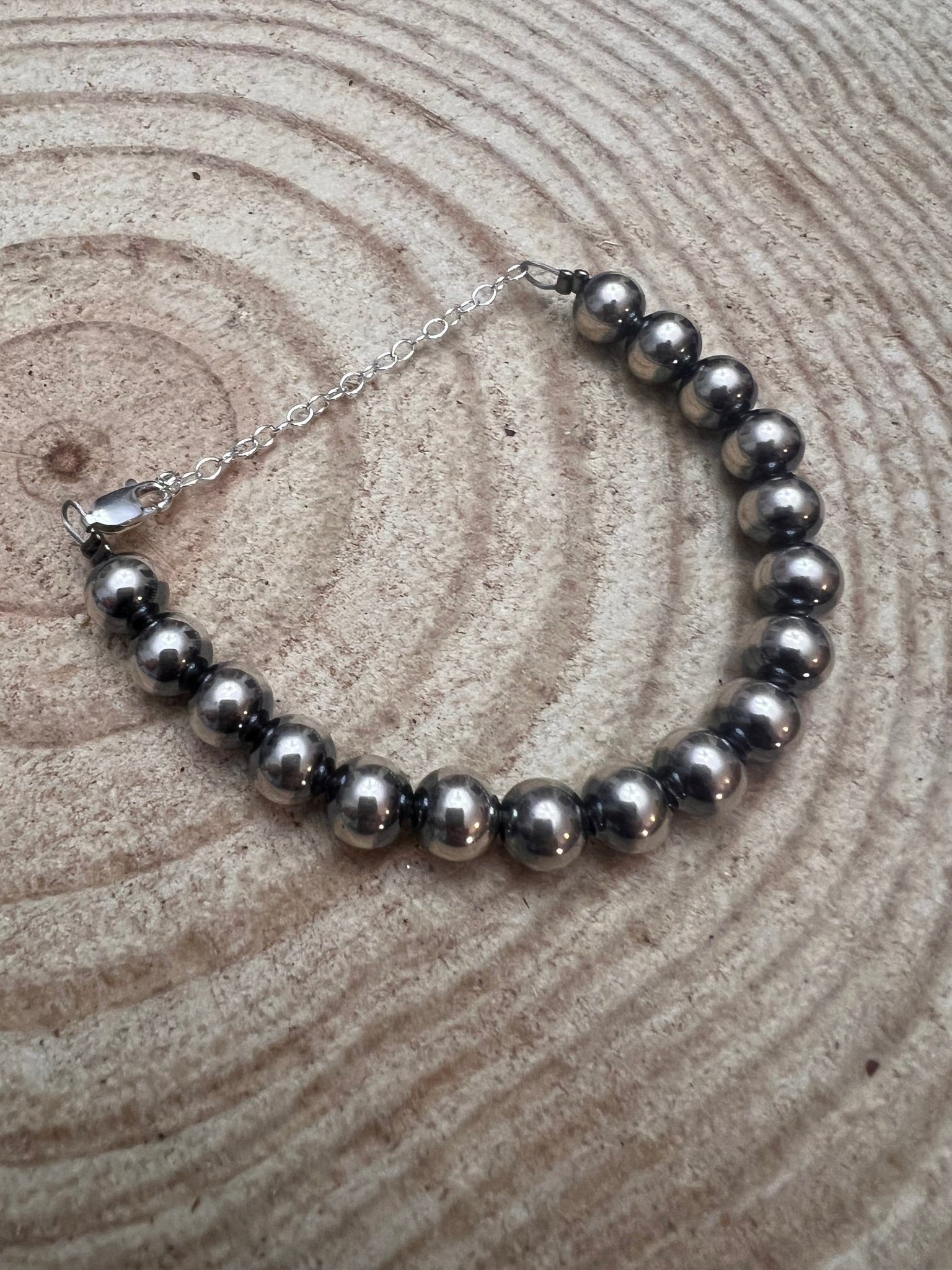 Sterling Pearl Bracelet — Available in 3mm, 4mm, 5mm, or 6mm - Rooted & Reckless Co.