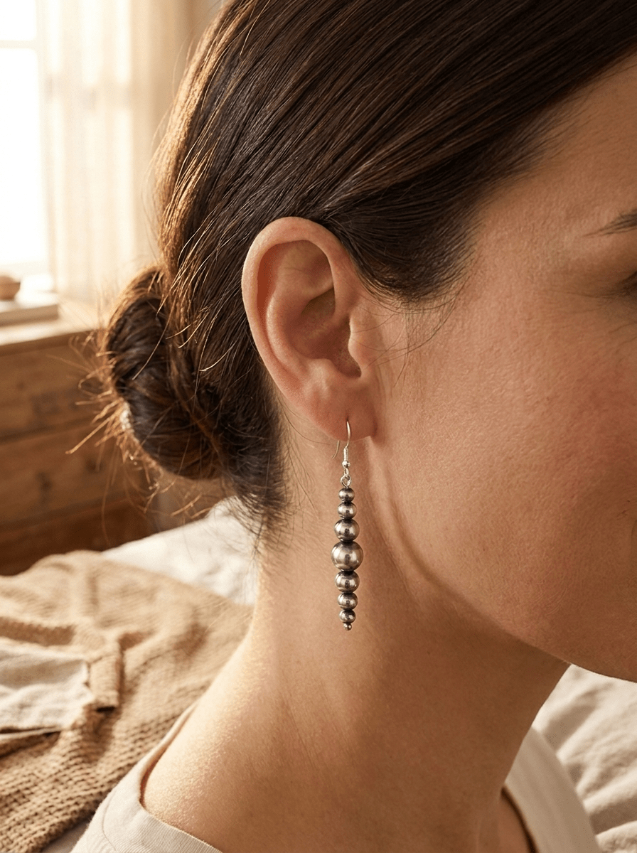 Sterling Pearl Drop Earrings — 1.5 inch drop (Made in USA, 4-5-6-8mm) - Rooted & Reckless Co.