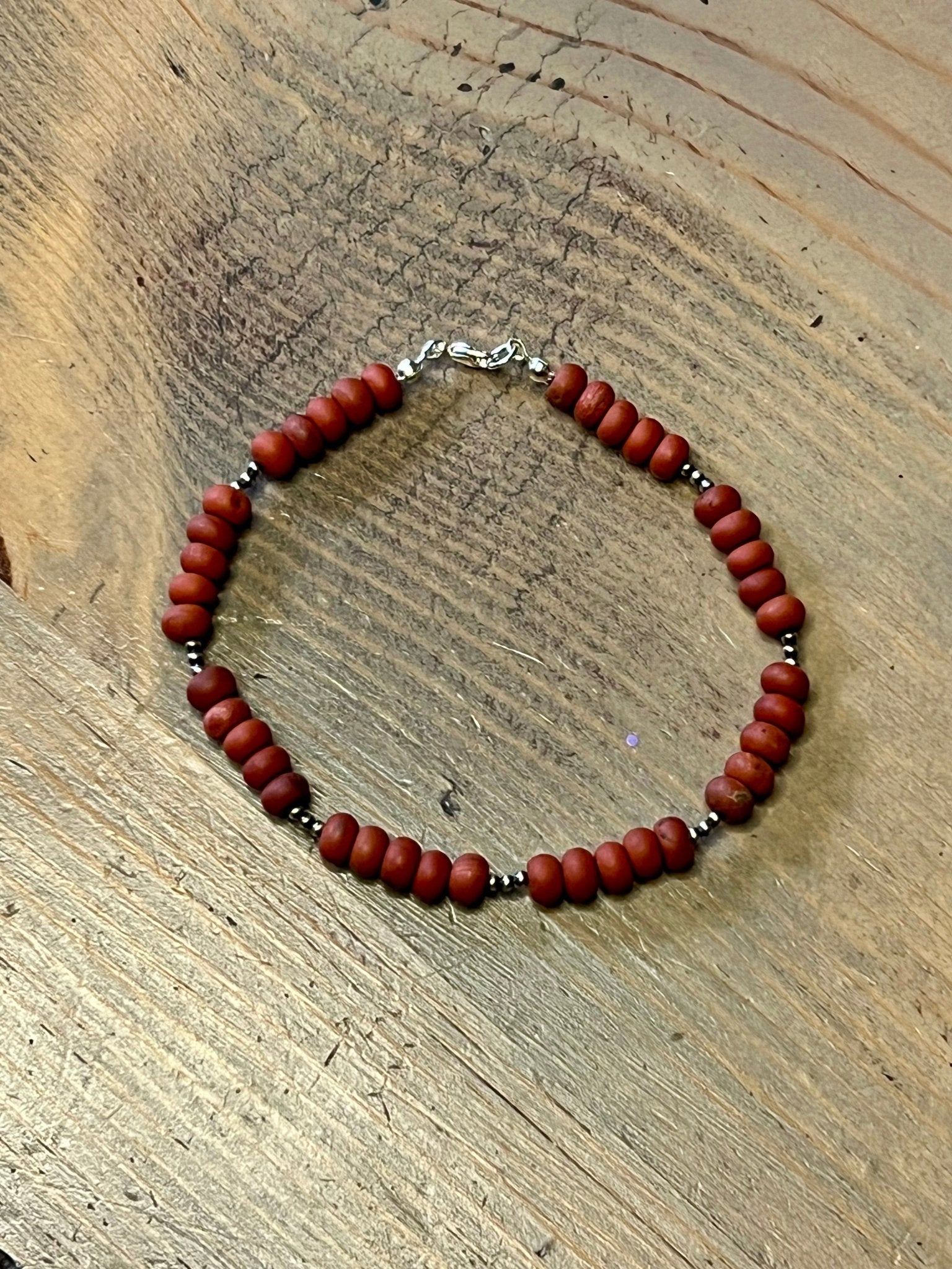 Sterling Pearl with Red Jasper Bead Bracelet - Rooted & Reckless Co.