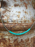 Sterling Silver Azure Soul Heishi Beaded Necklace - Rooted & Reckless Co.
