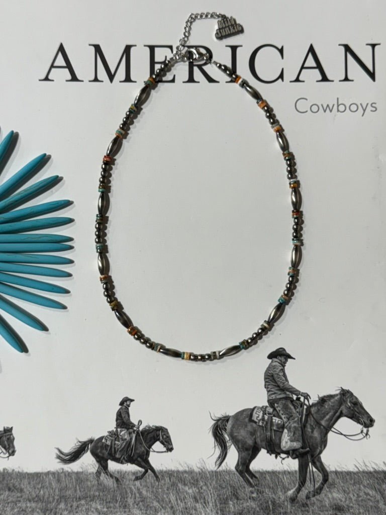 Sterling Silver Cowboy Trail Heishi Beaded Choker - Rooted & Reckless Co.