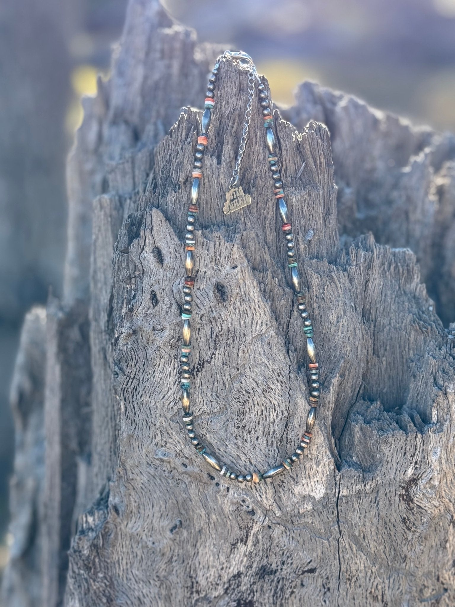 Sterling Silver Cowboy Trail Heishi Beaded Choker - Rooted & Reckless Co.