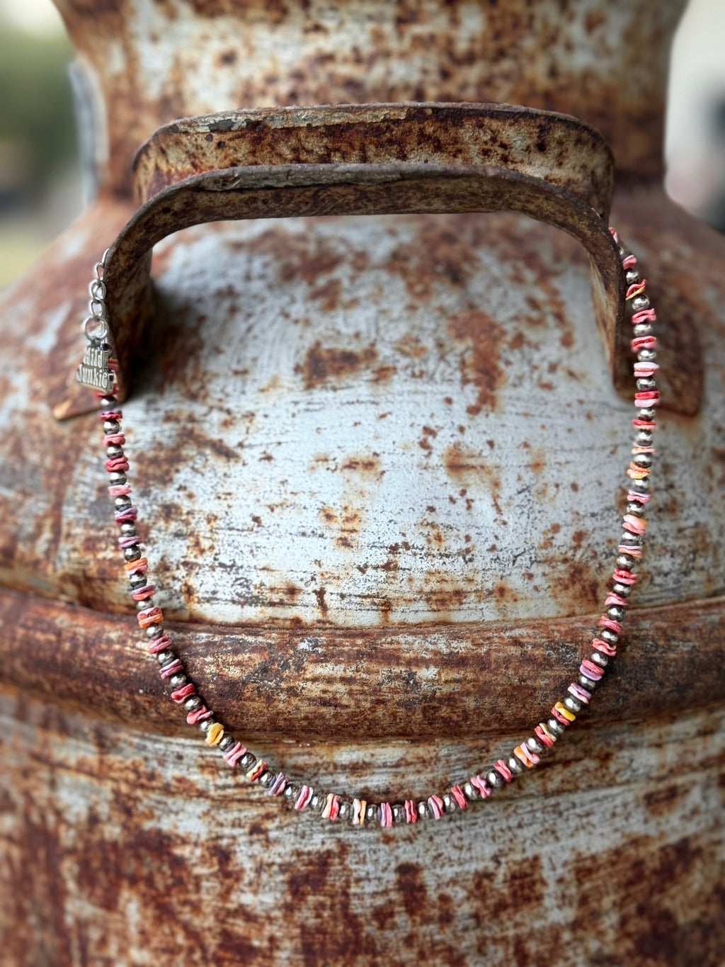 Sterling Silver Desert Sunset Shell Heishi Bead Necklace - Rooted & Reckless Co.
