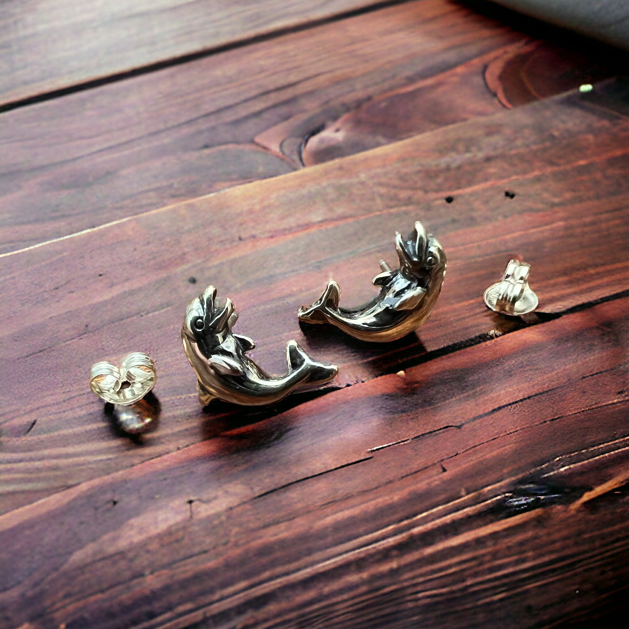 Sterling Silver Dolphin Post Earrings — Playful Coastal Western - Rooted & Reckless Co.