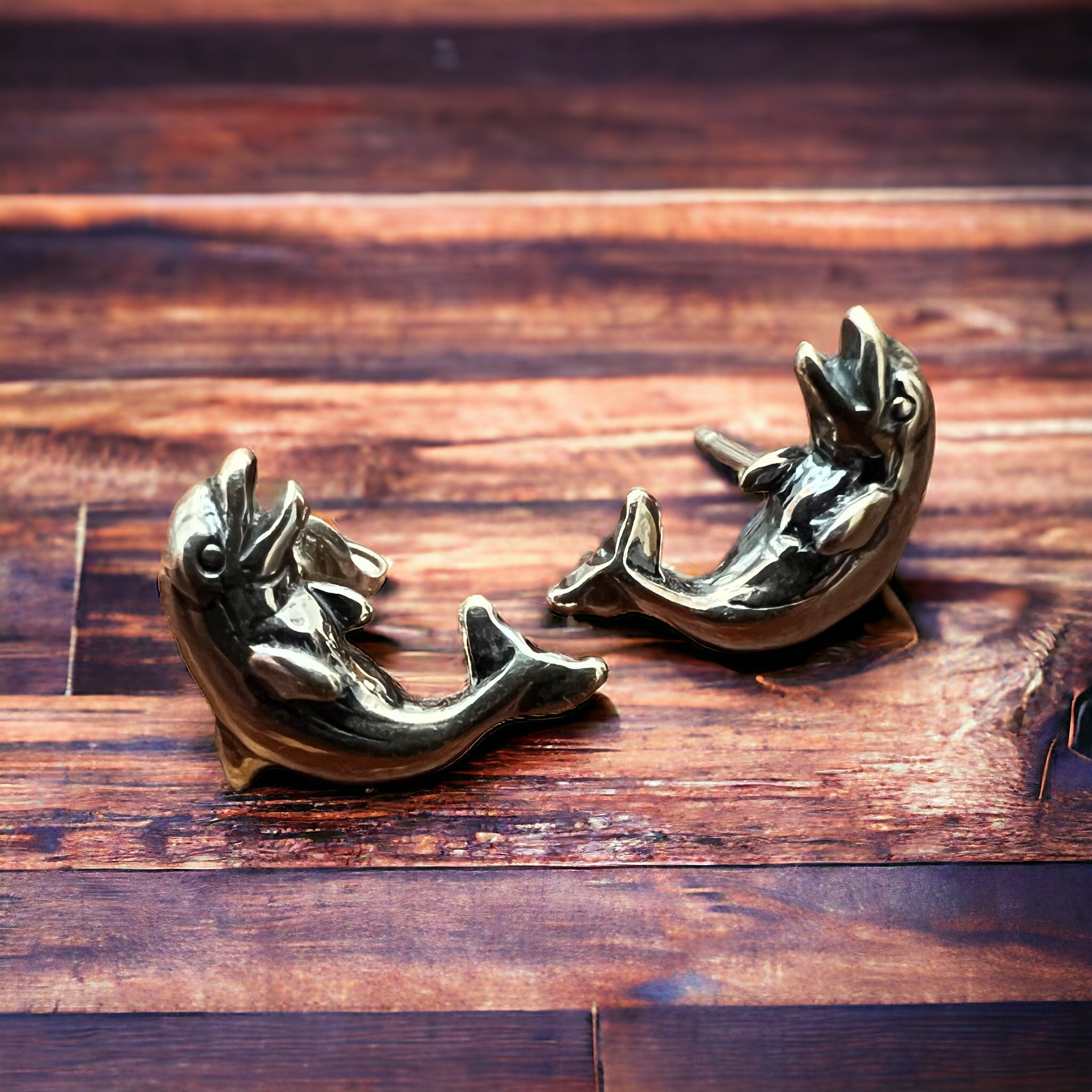 Sterling Silver Dolphin Post Earrings — Playful Coastal Western - Rooted & Reckless Co.