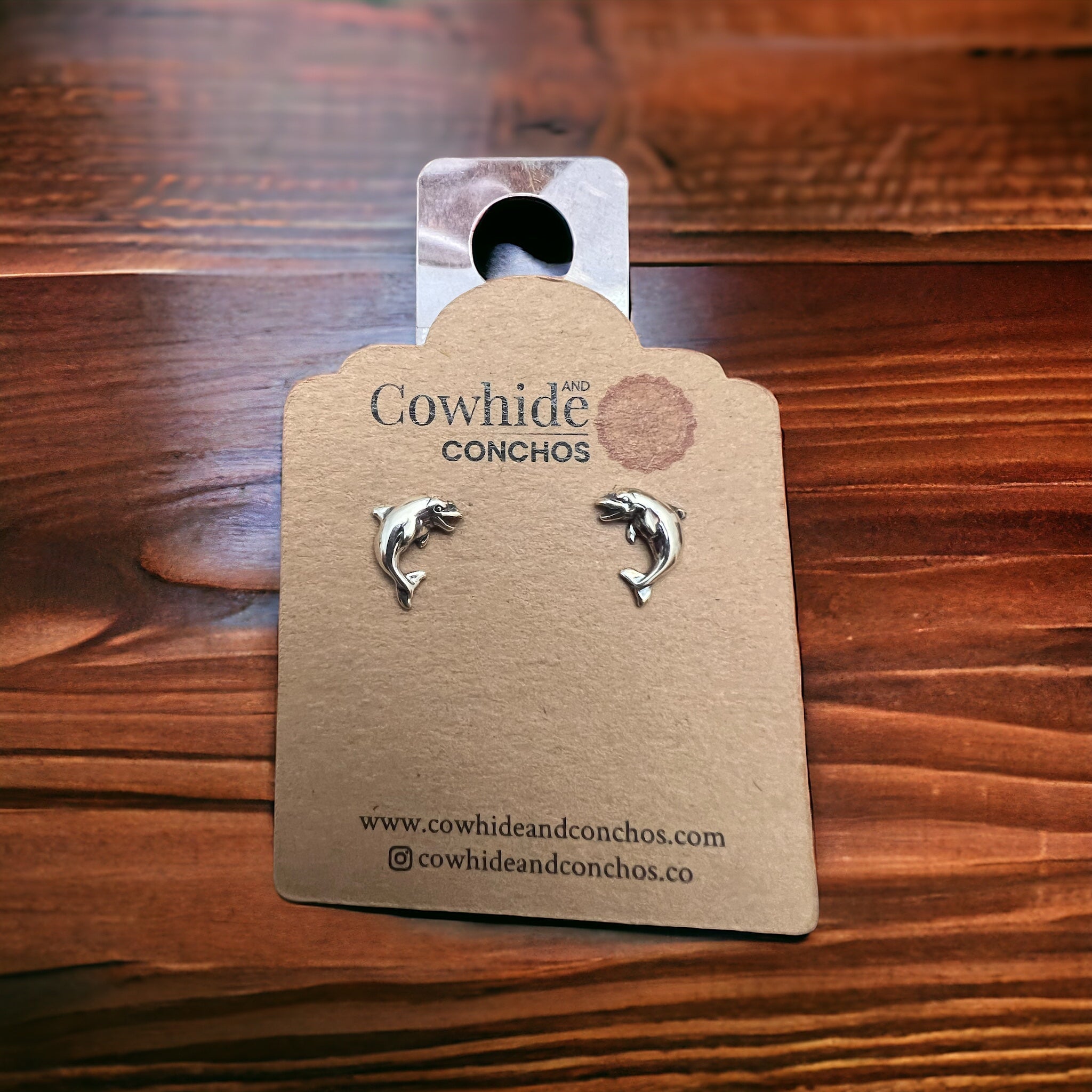 Sterling Silver Dolphin Post Earrings — Playful Coastal Western - Rooted & Reckless Co.