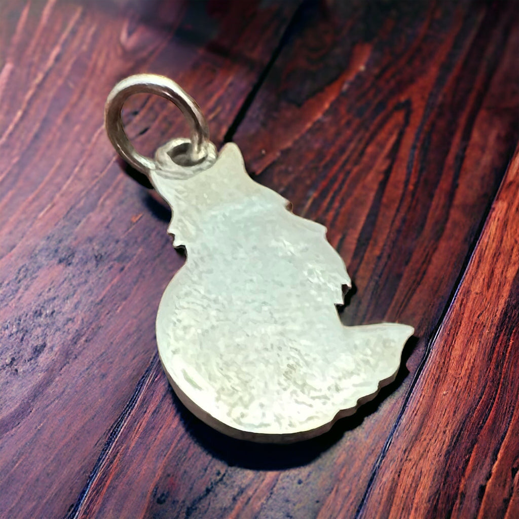 Sterling Silver Fluffy Cat Charm/Pendant — Whimsical Feline Western Statement - Rooted & Reckless Co.