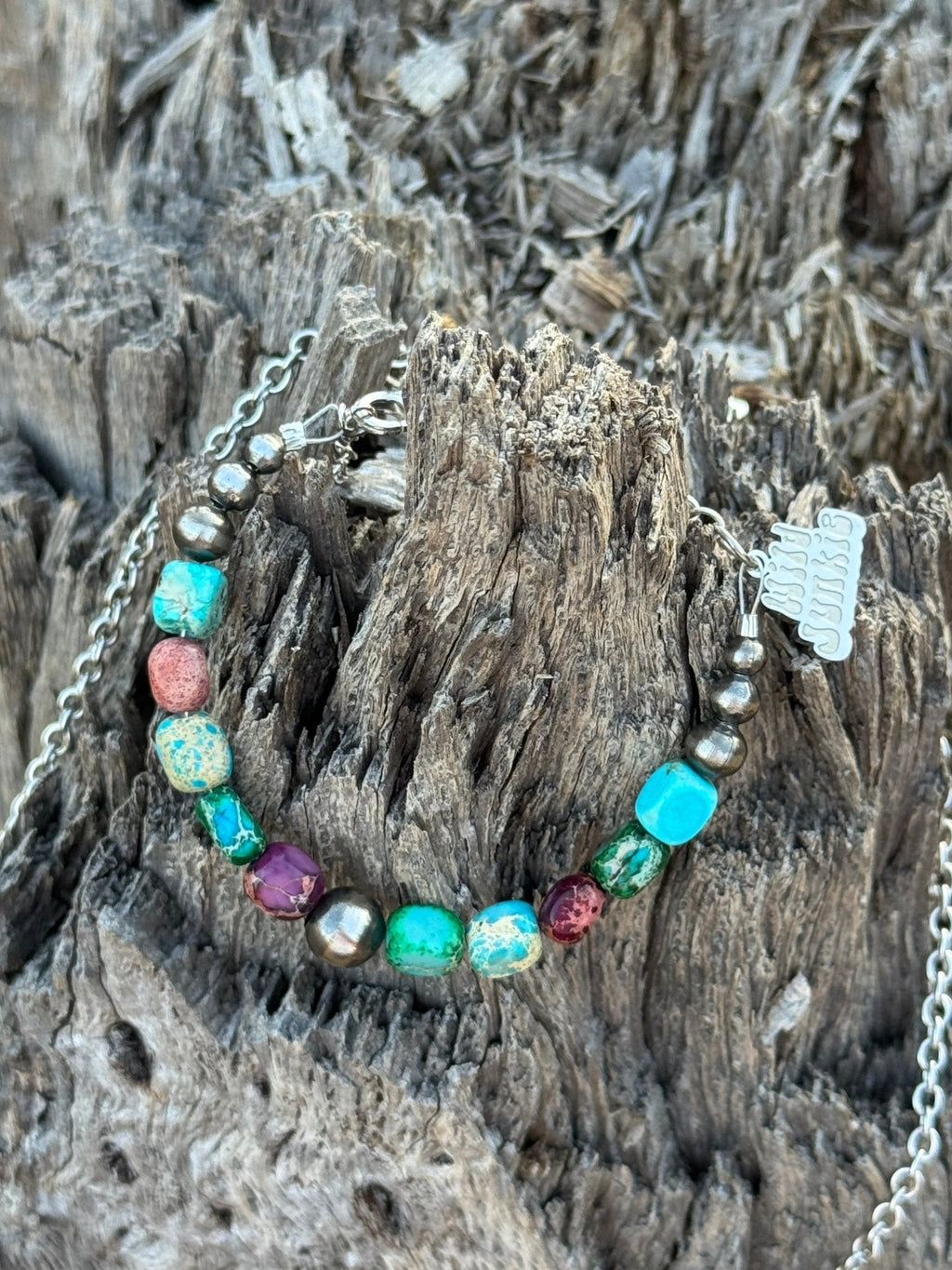 Sterling Silver Jasper Turquoise Bracelet - Rooted & Reckless Co.