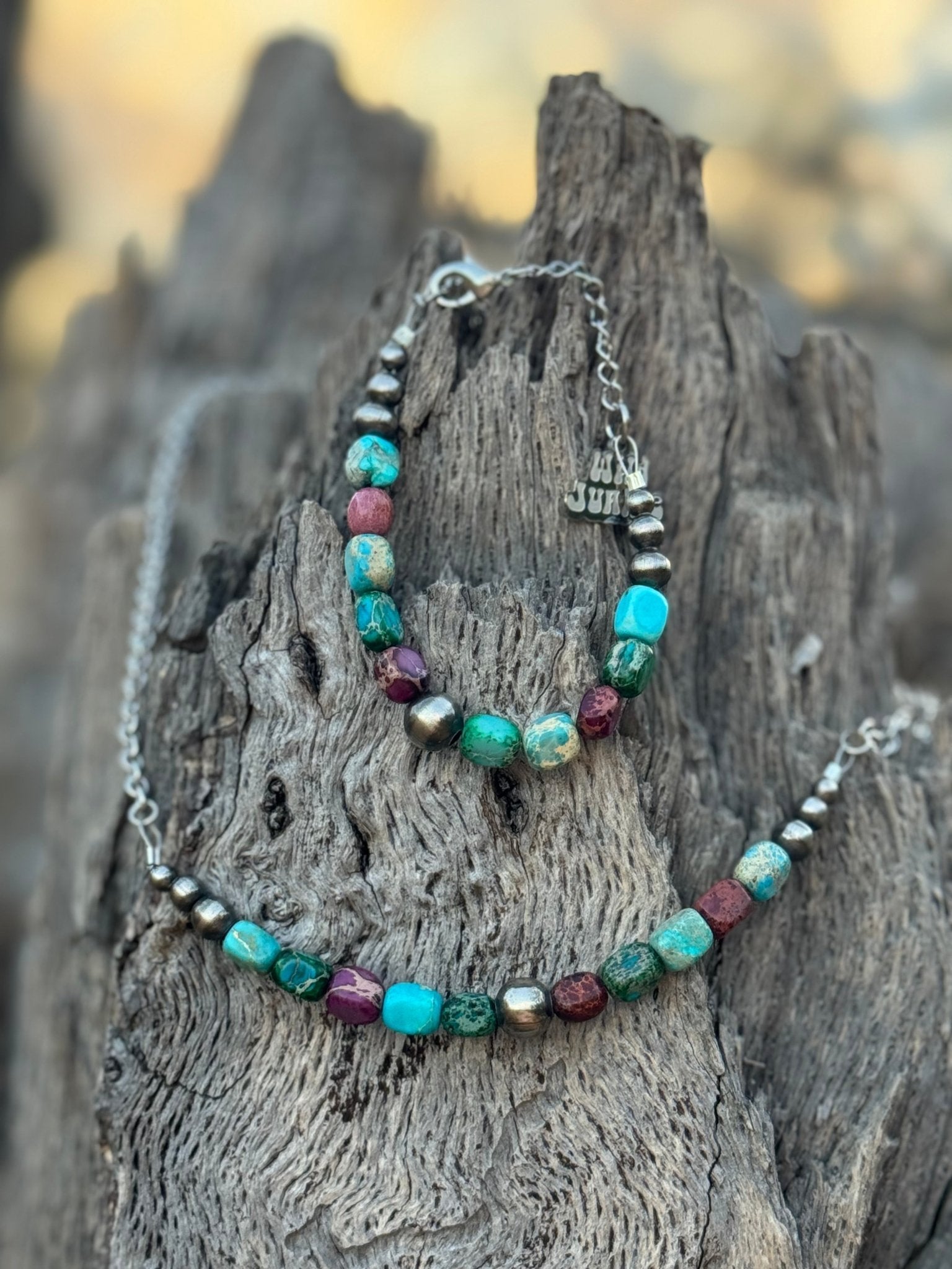 Sterling Silver Jasper Turquoise Bracelet - Rooted & Reckless Co.