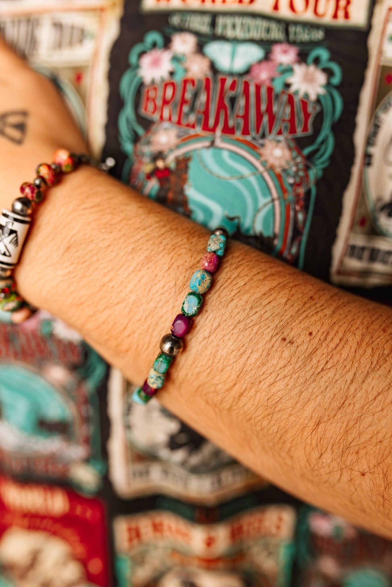 Sterling Silver Jasper Turquoise Bracelet - Rooted & Reckless Co.