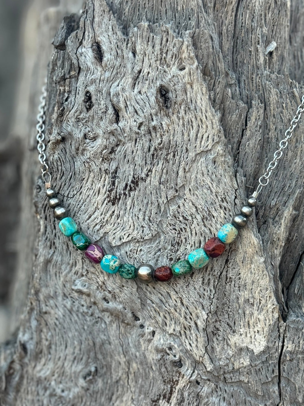 Sterling Silver Jasper Turquoise Necklace - Rooted & Reckless Co.