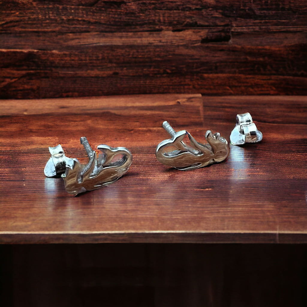 Sterling Silver Mermaid Post Earrings — Whimsical Coastal Western Charm - Rooted & Reckless Co.