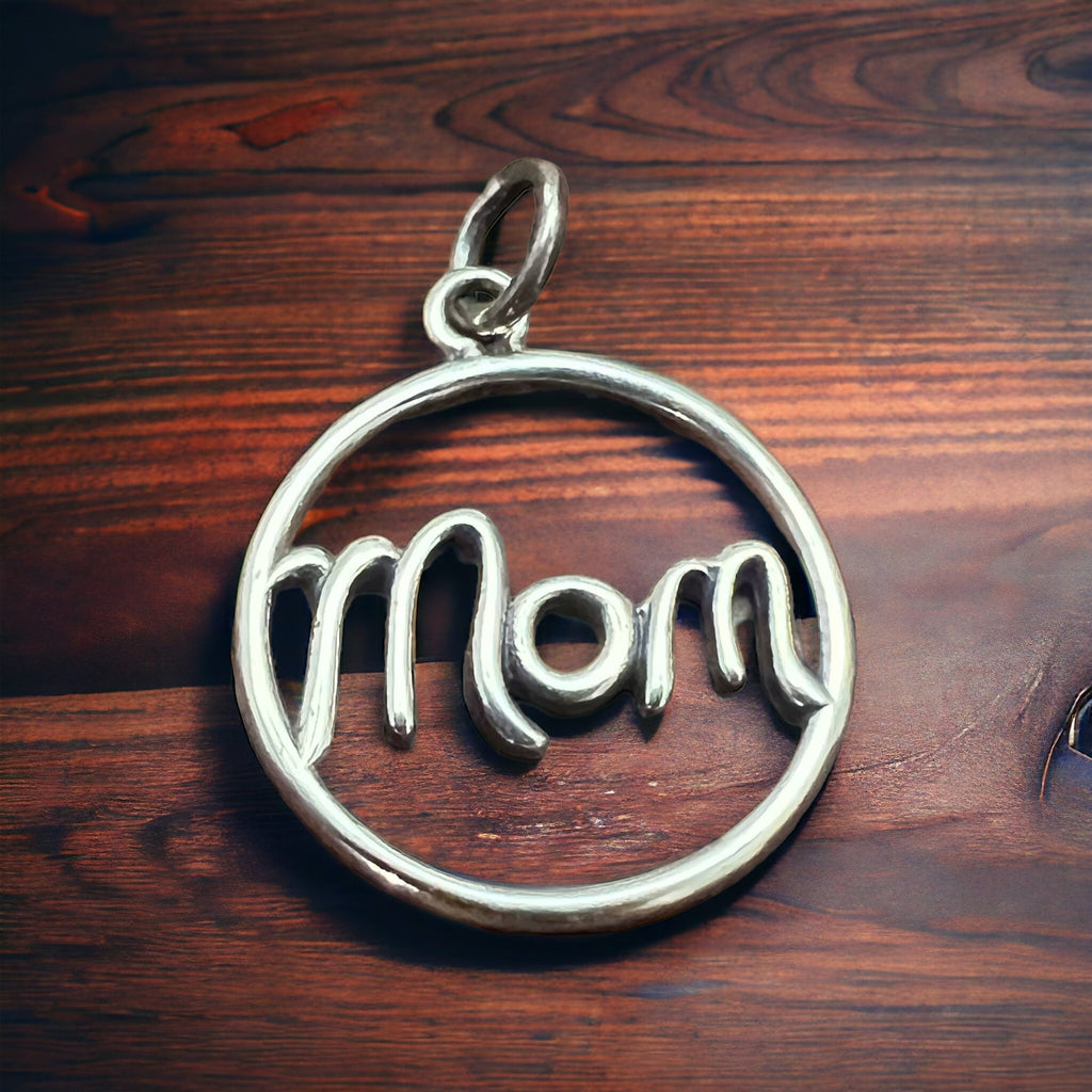 Sterling Silver "Mom" Pendant/Charm — Mother's Day Sentimental Western Statement - Rooted & Reckless Co.