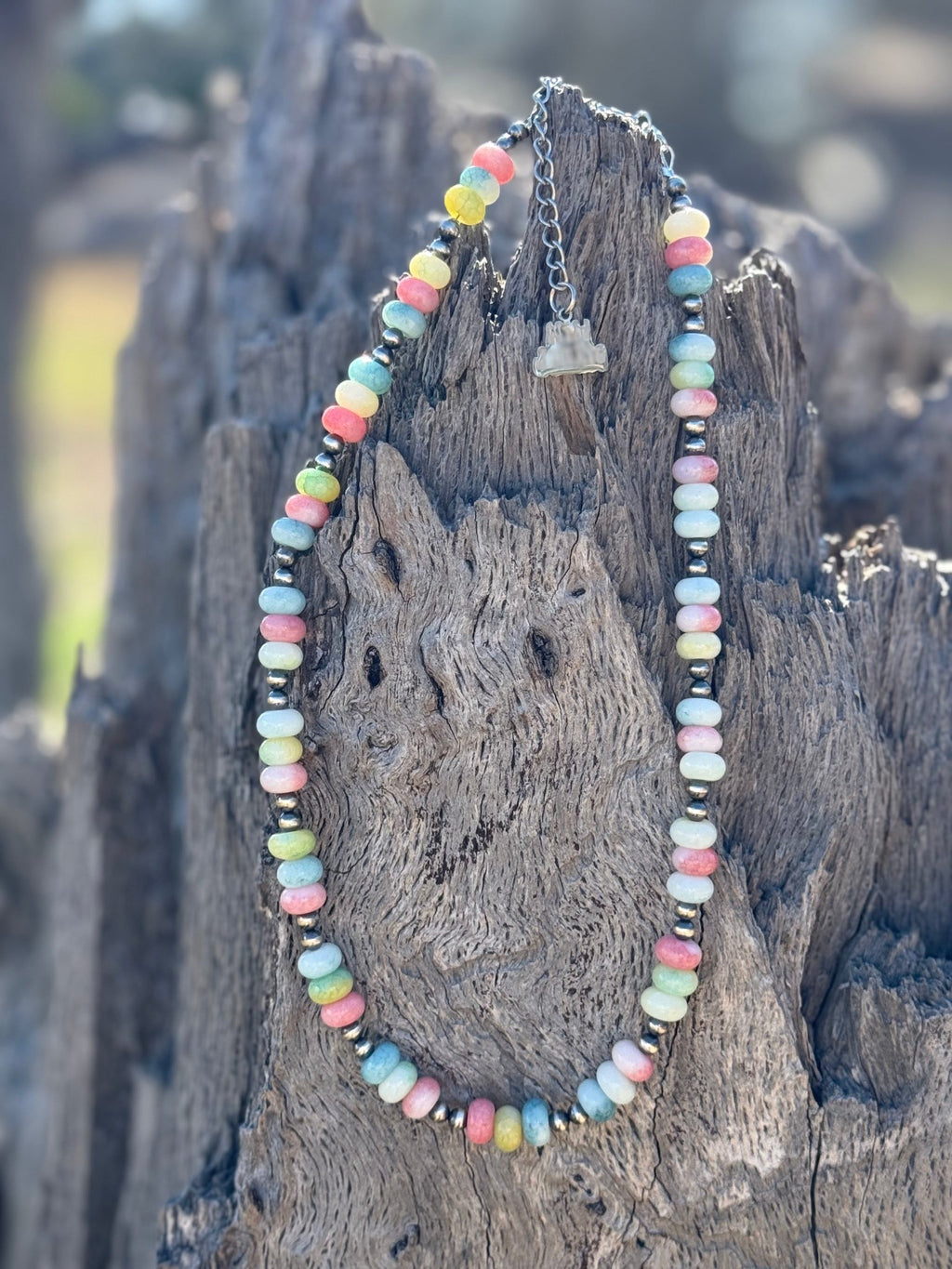 Sterling Silver Pastel Opal Beaded Choker Necklace - Rooted & Reckless Co.