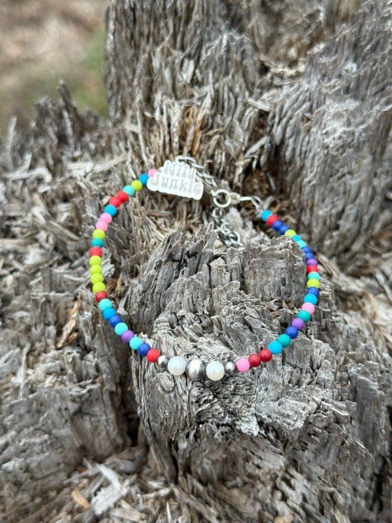 Sterling Silver Prism And Pearl Bracelet - Rooted & Reckless Co.