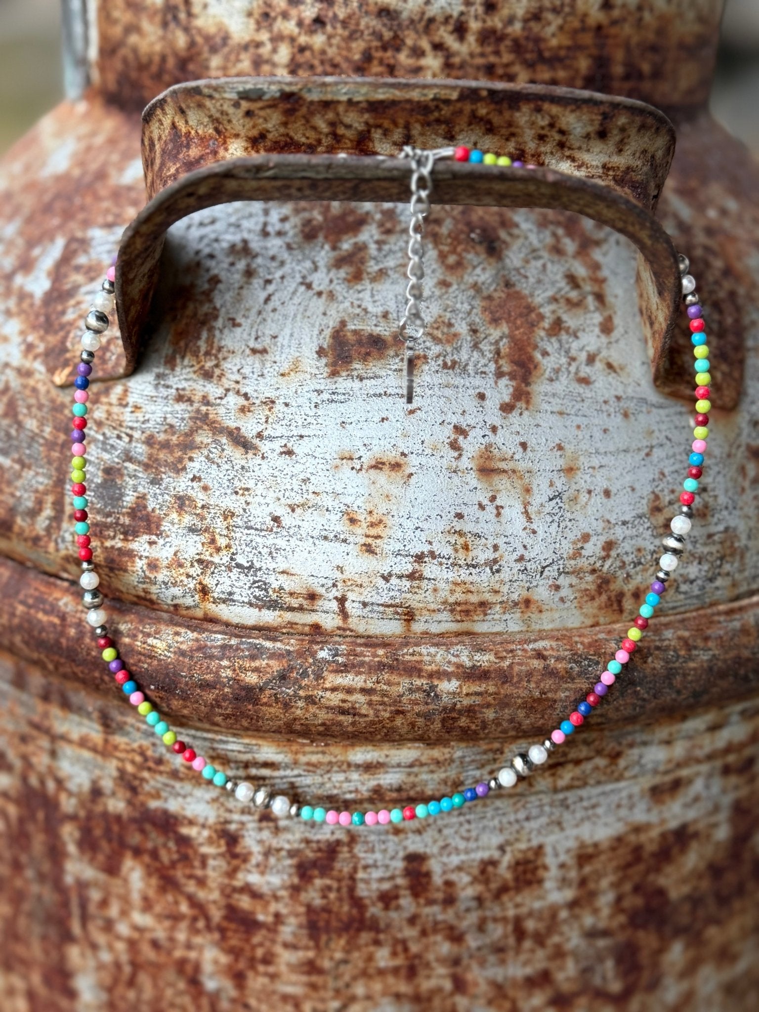 Sterling Silver Prism And Pearl Necklace - Rooted & Reckless Co.