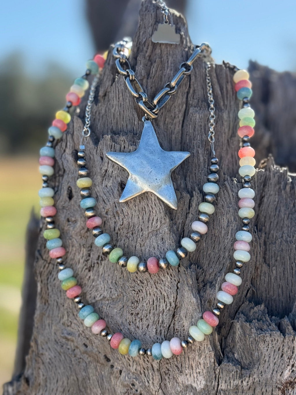 Sterling Silver Spring Pastel Opal Chain Necklace - Rooted & Reckless Co.