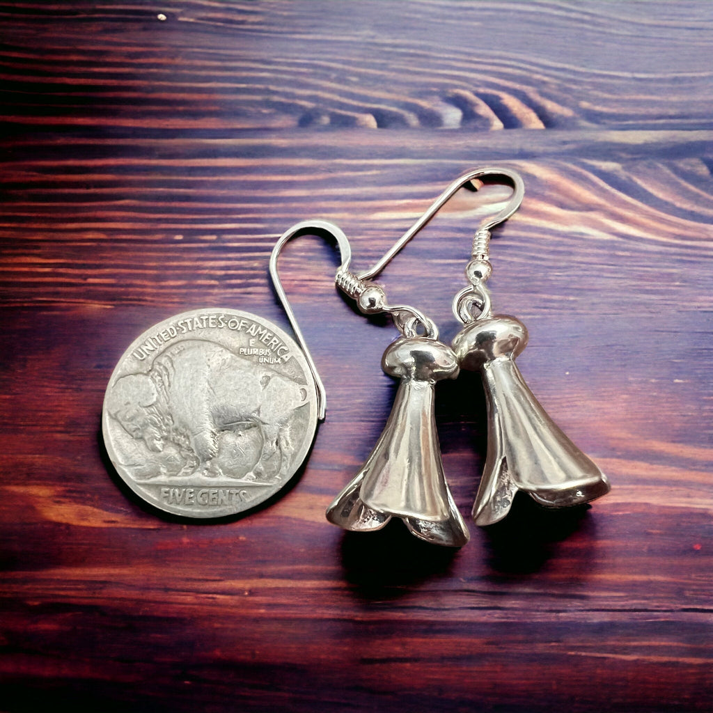Sterling Silver Squash Blossom Statement Earrings — 21mm Drop - Rooted & Reckless Co.