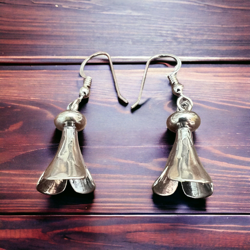 Sterling Silver Squash Blossom Statement Earrings — 21mm Drop - Rooted & Reckless Co.
