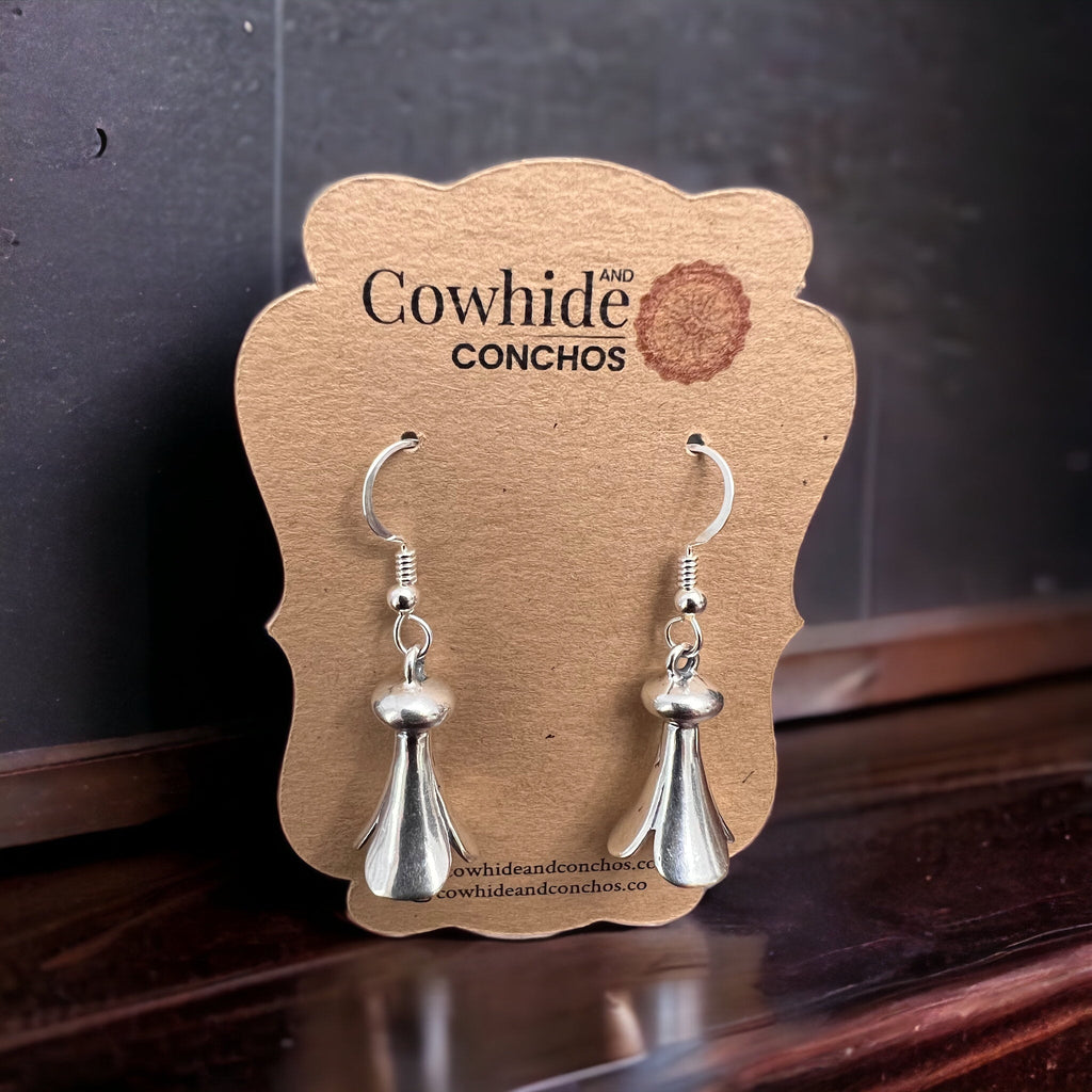 Sterling Silver Squash Blossom Statement Earrings — 21mm Drop - Rooted & Reckless Co.