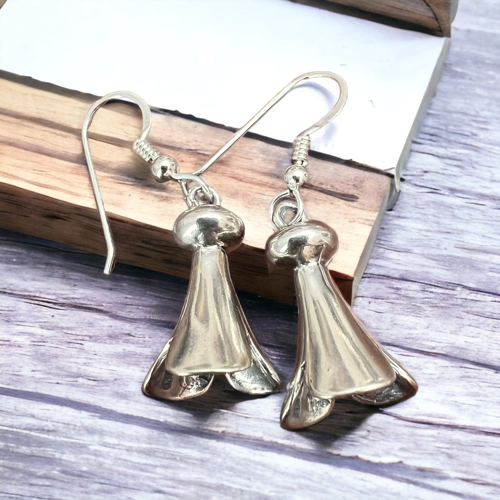 Sterling Silver Squash Blossom Statement Earrings — 21mm Drop - Rooted & Reckless Co.