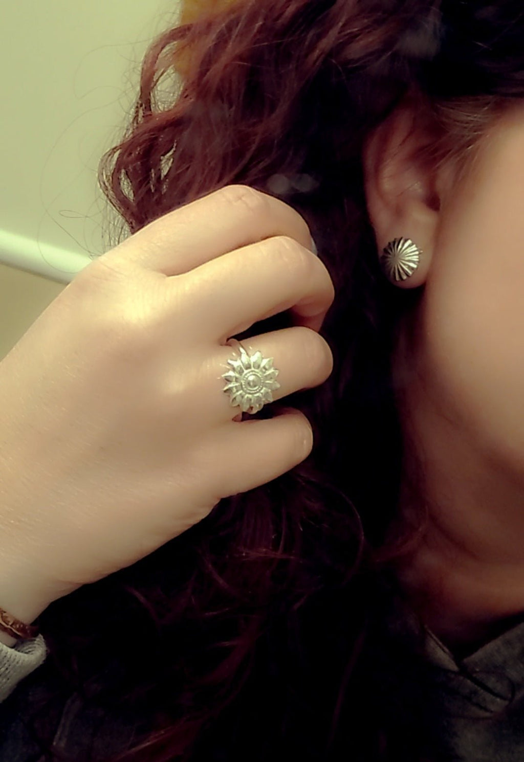 Sterling Silver Starburst Concho Earrings — 16 Gauge Western Statement - Rooted & Reckless Co.