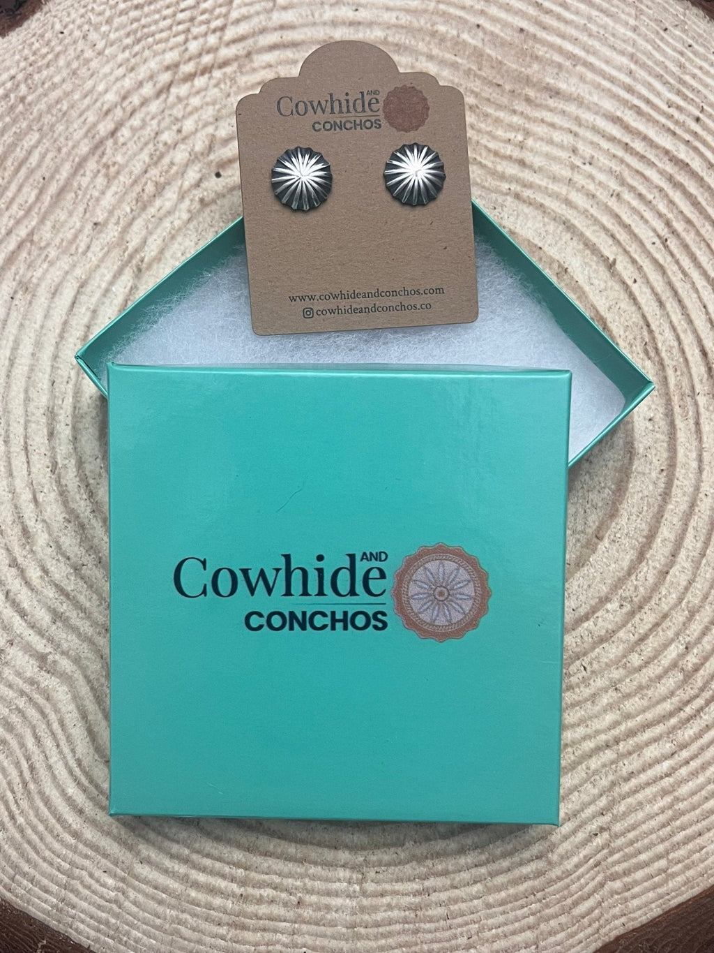 Sterling Silver Starburst Concho Earrings — 16 Gauge Western Statement - Rooted & Reckless Co.