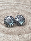 Sterling Silver Starburst Concho Earrings — 16 Gauge Western Statement - Rooted & Reckless Co.