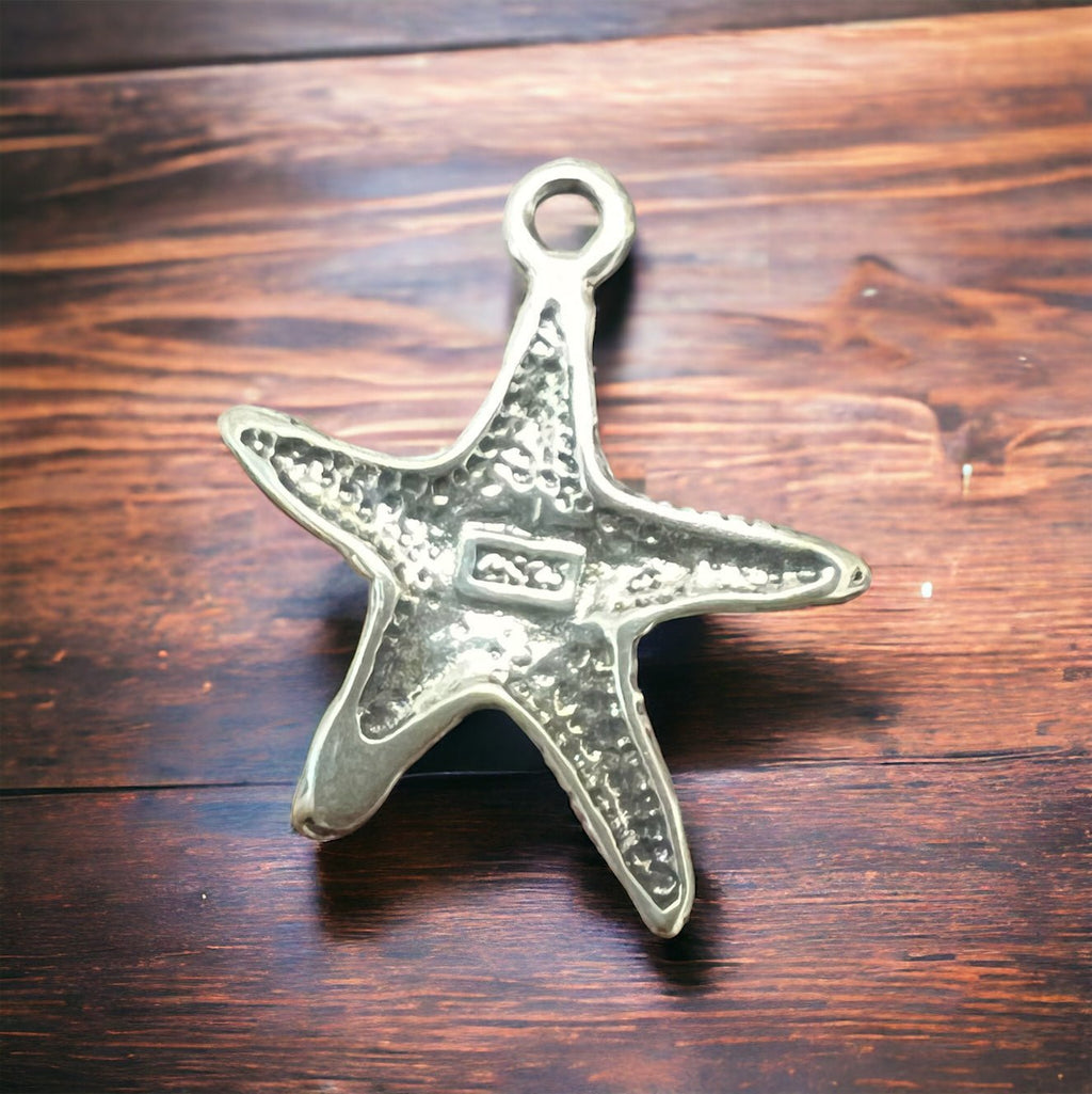 Sterling Silver Starfish Pendant/Charm — Intricate Ocean-Lover Statement - Rooted & Reckless Co.