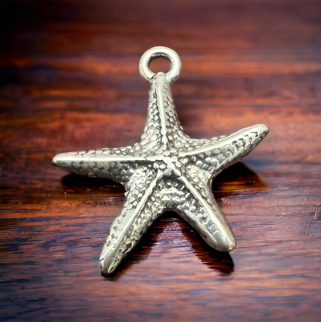 Sterling Silver Starfish Pendant/Charm — Intricate Ocean-Lover Statement - Rooted & Reckless Co.