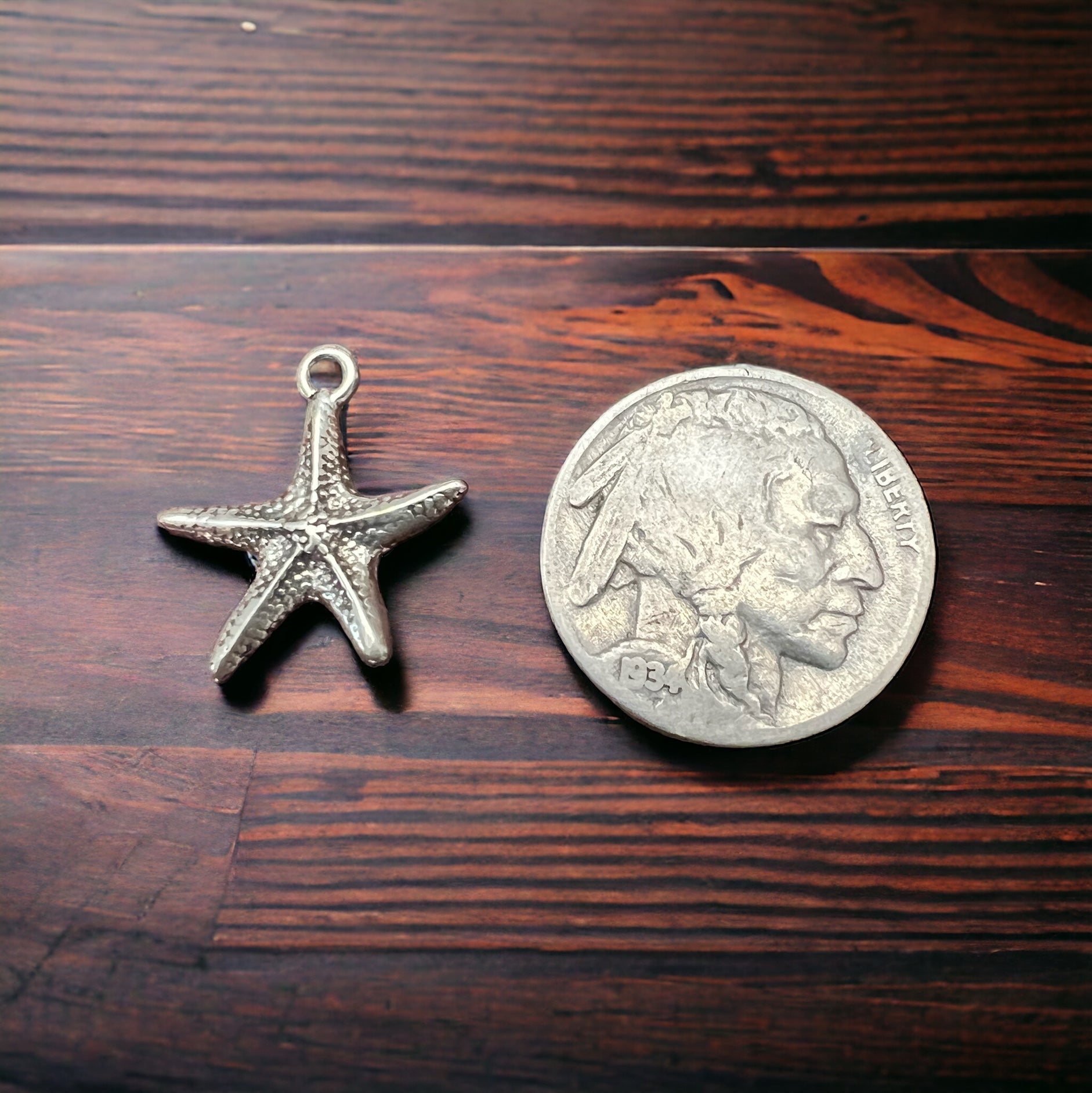 Sterling Silver Starfish Pendant/Charm — Intricate Ocean-Lover Statement - Rooted & Reckless Co.
