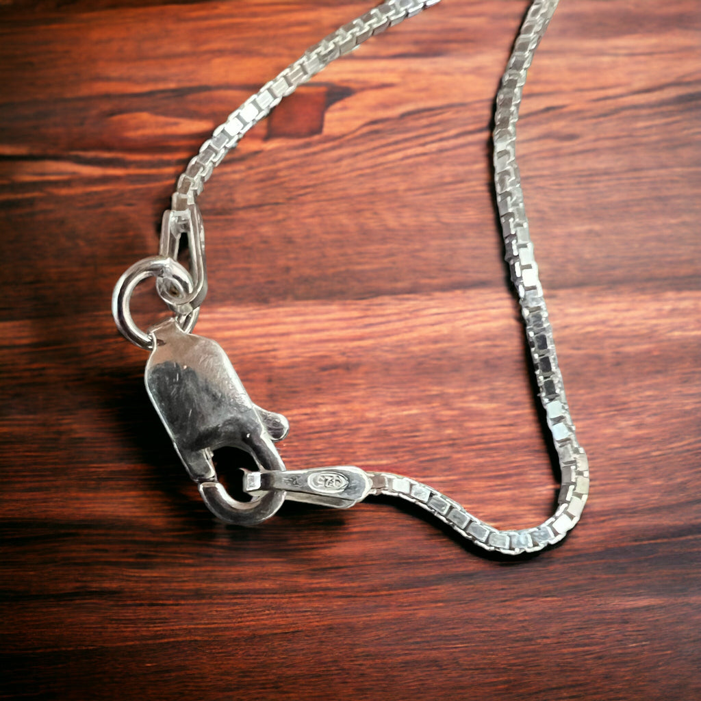 Sterling Silver Whale Festoon Necklace — Complete 18" Sterling Silver Festoon Box Chain Necklace - Rooted & Reckless Co.