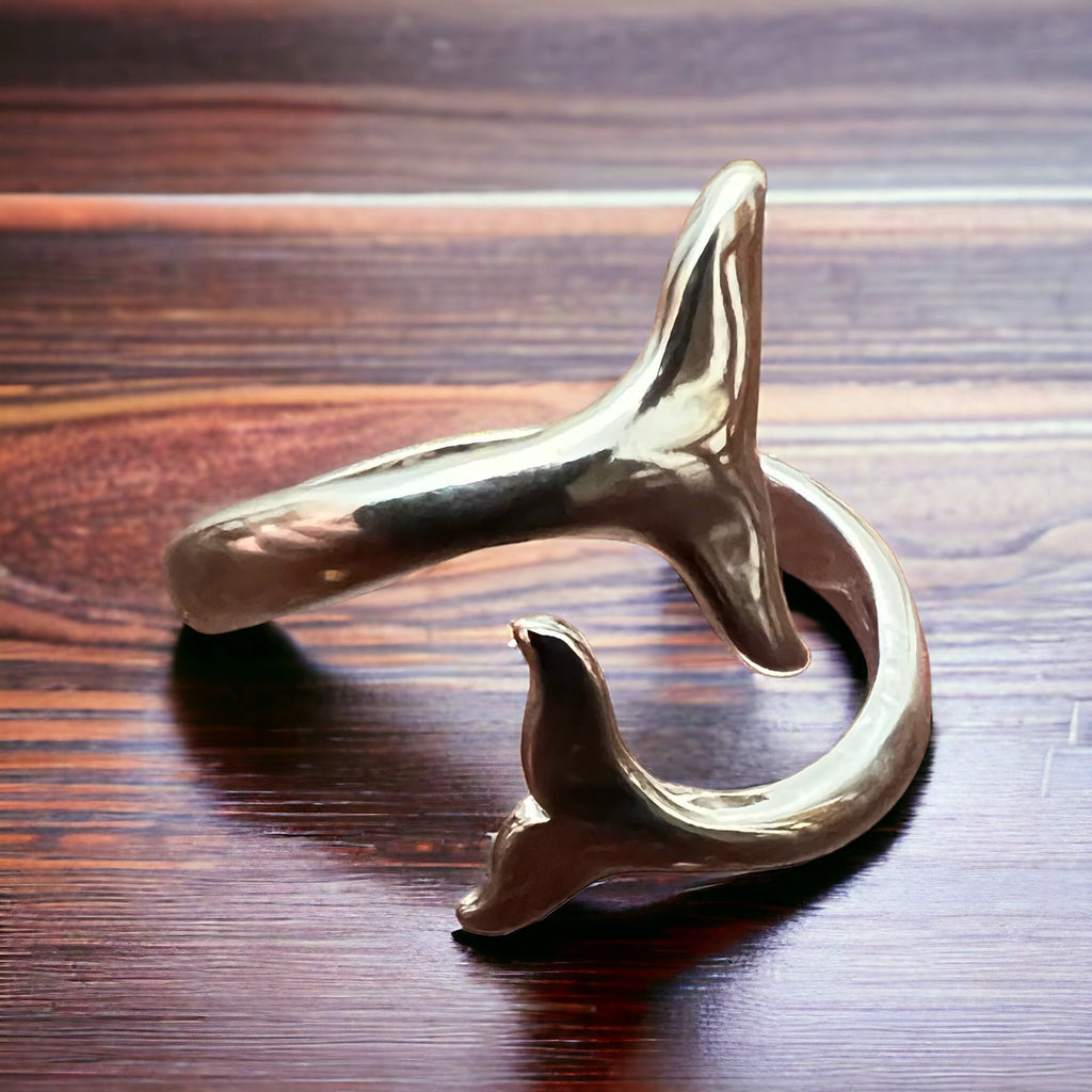 Sterling Silver Whale Tails Bypass Ring — Coastal Western Statement - Rooted & Reckless Co.