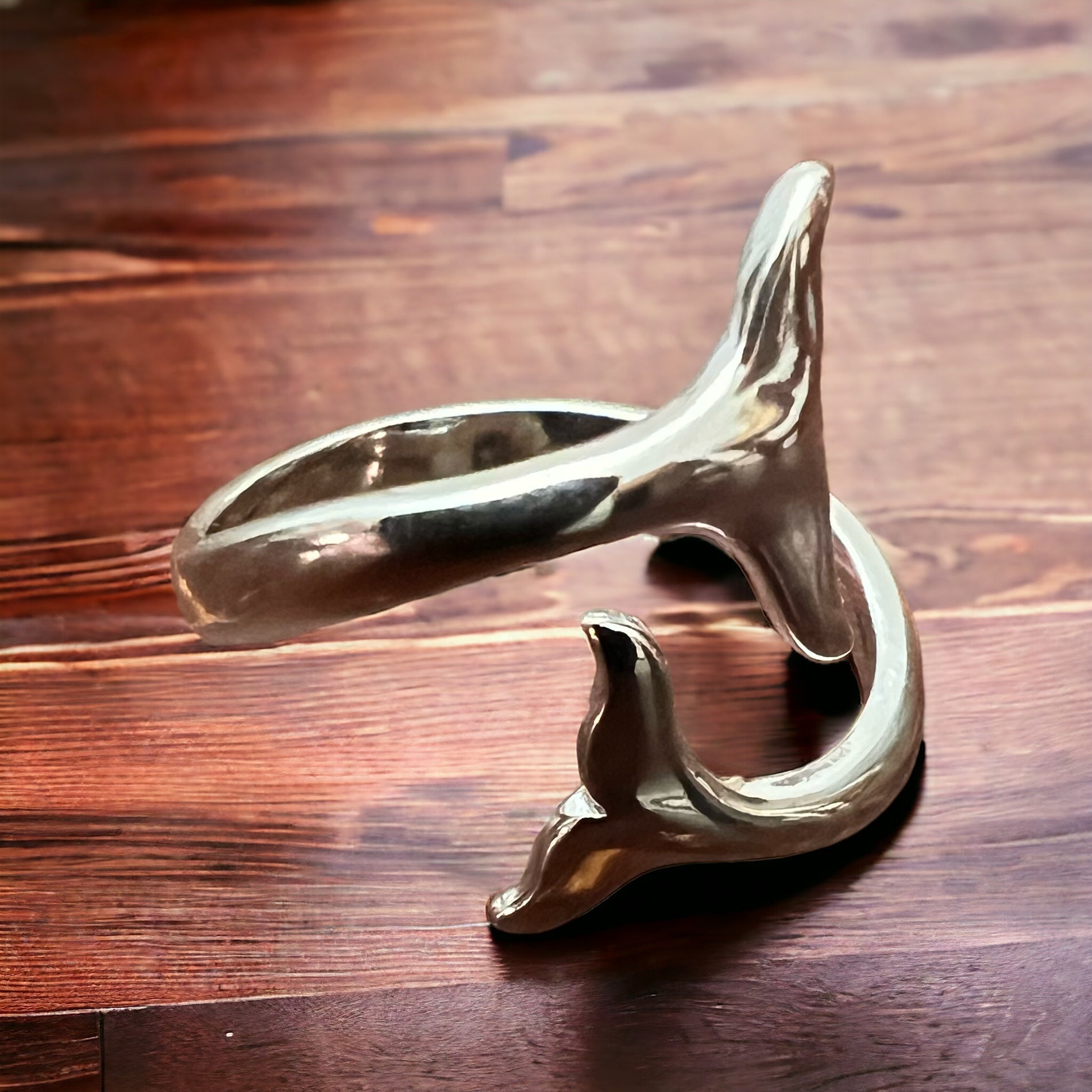 Sterling Silver Whale Tails Bypass Ring — Coastal Western Statement - Rooted & Reckless Co.