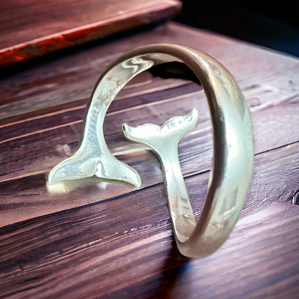 Sterling Silver Whale Tails Bypass Ring — Coastal Western Statement - Rooted & Reckless Co.