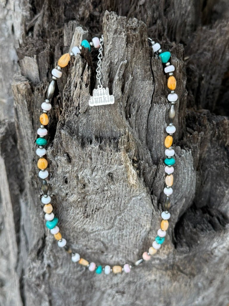 Sterling Silver Wild Harmony Stone Beaded Necklace - Rooted & Reckless Co.