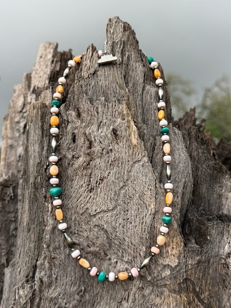 Sterling Silver Wild Harmony Stone Beaded Necklace - Rooted & Reckless Co.