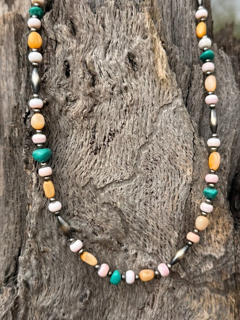 Sterling Silver Wild Harmony Stone Beaded Necklace - Rooted & Reckless Co.