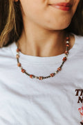 Sterling Silver Wild Spirit Spiny Oyster Beaded Necklace - Rooted & Reckless Co.
