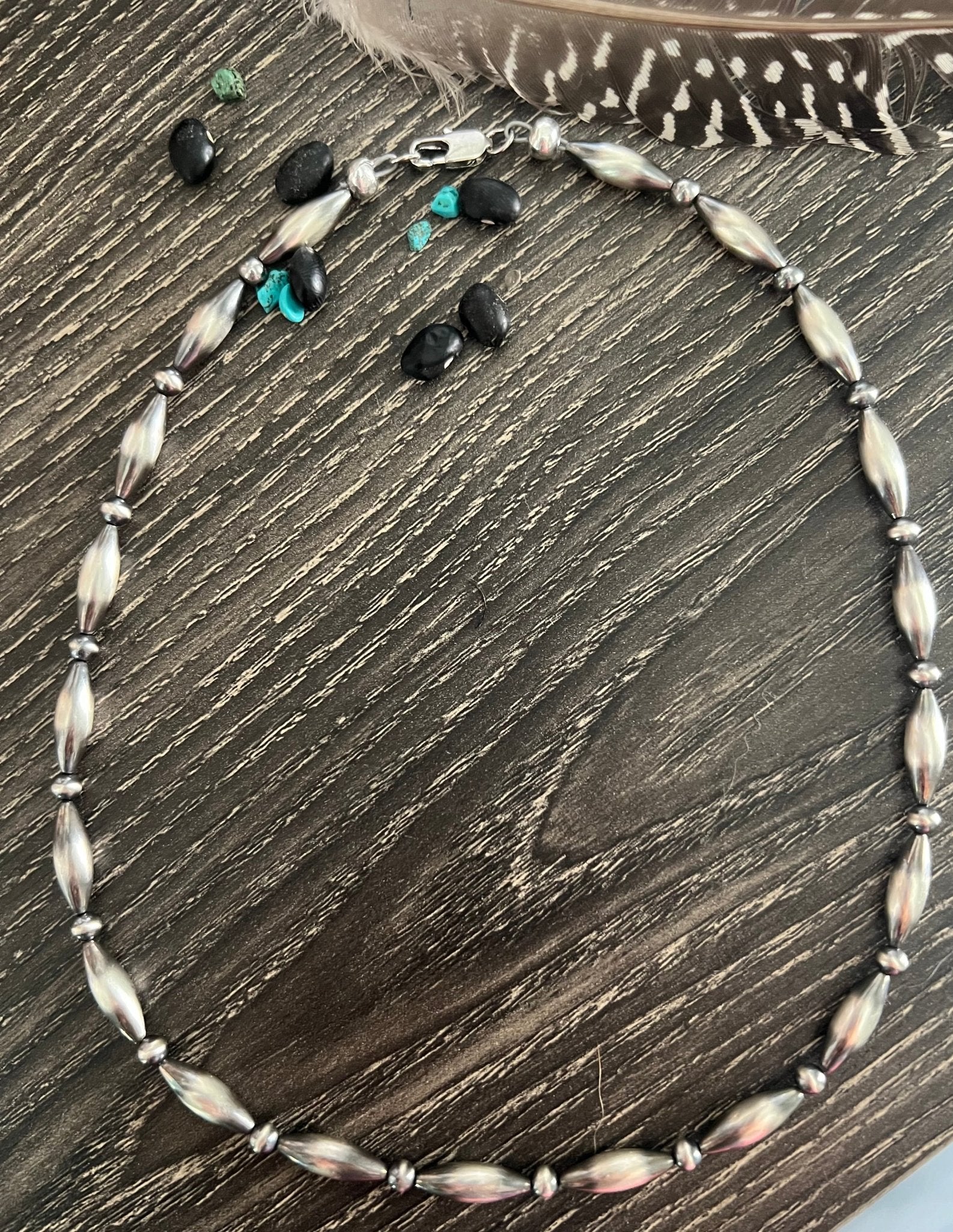 Sterling Torpedo with Round Bead Necklace - Rooted & Reckless Co.