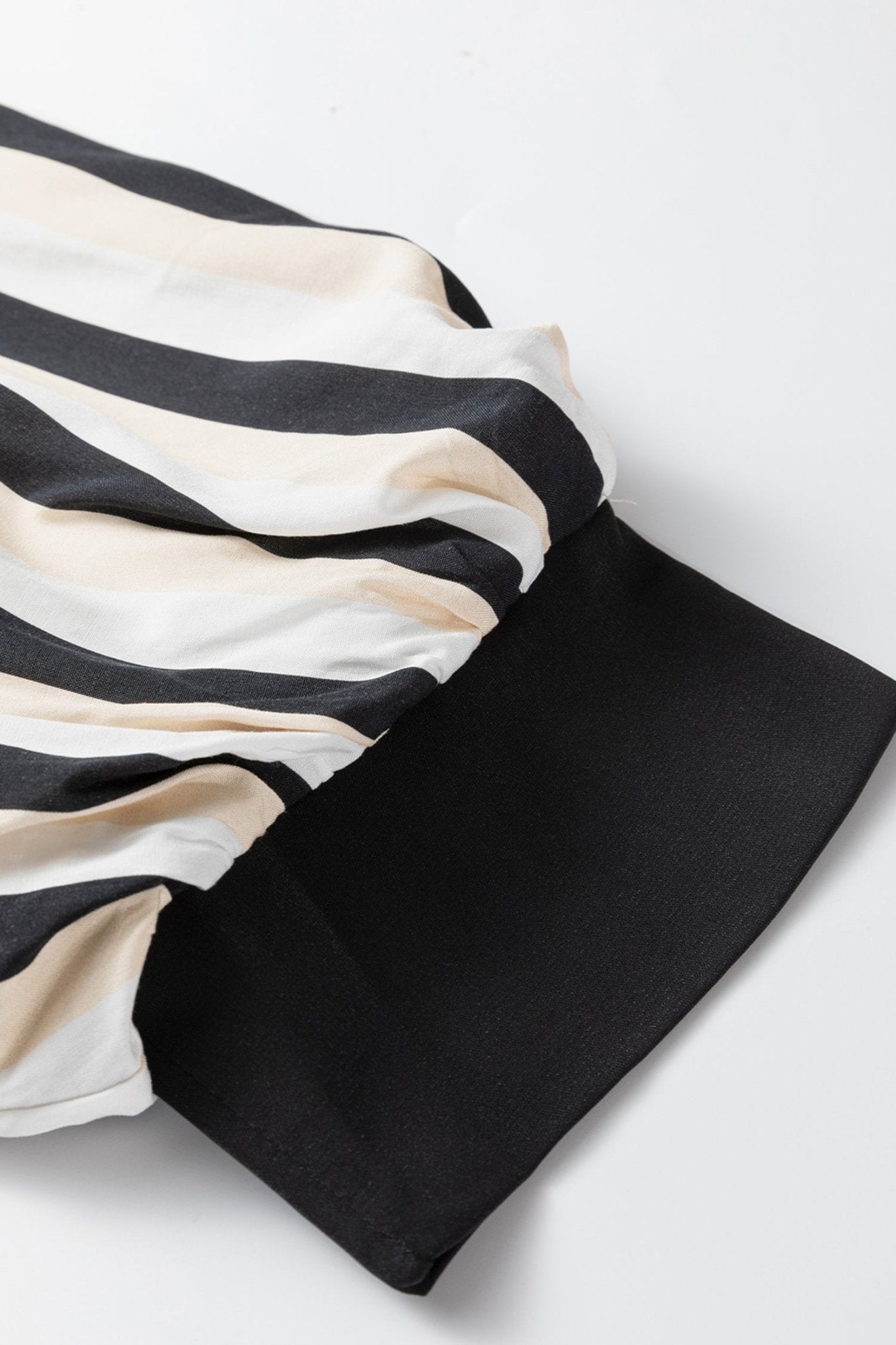 Stripe 3/4 Puff Sleeve Button Midi Dress - Rooted & Reckless Co.