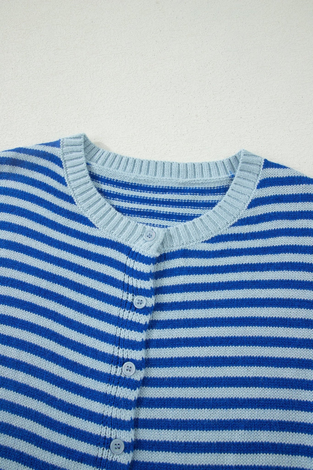 Stripe 3/4 Sleeve Button Down Knit Cardigan - Rooted & Reckless Co.
