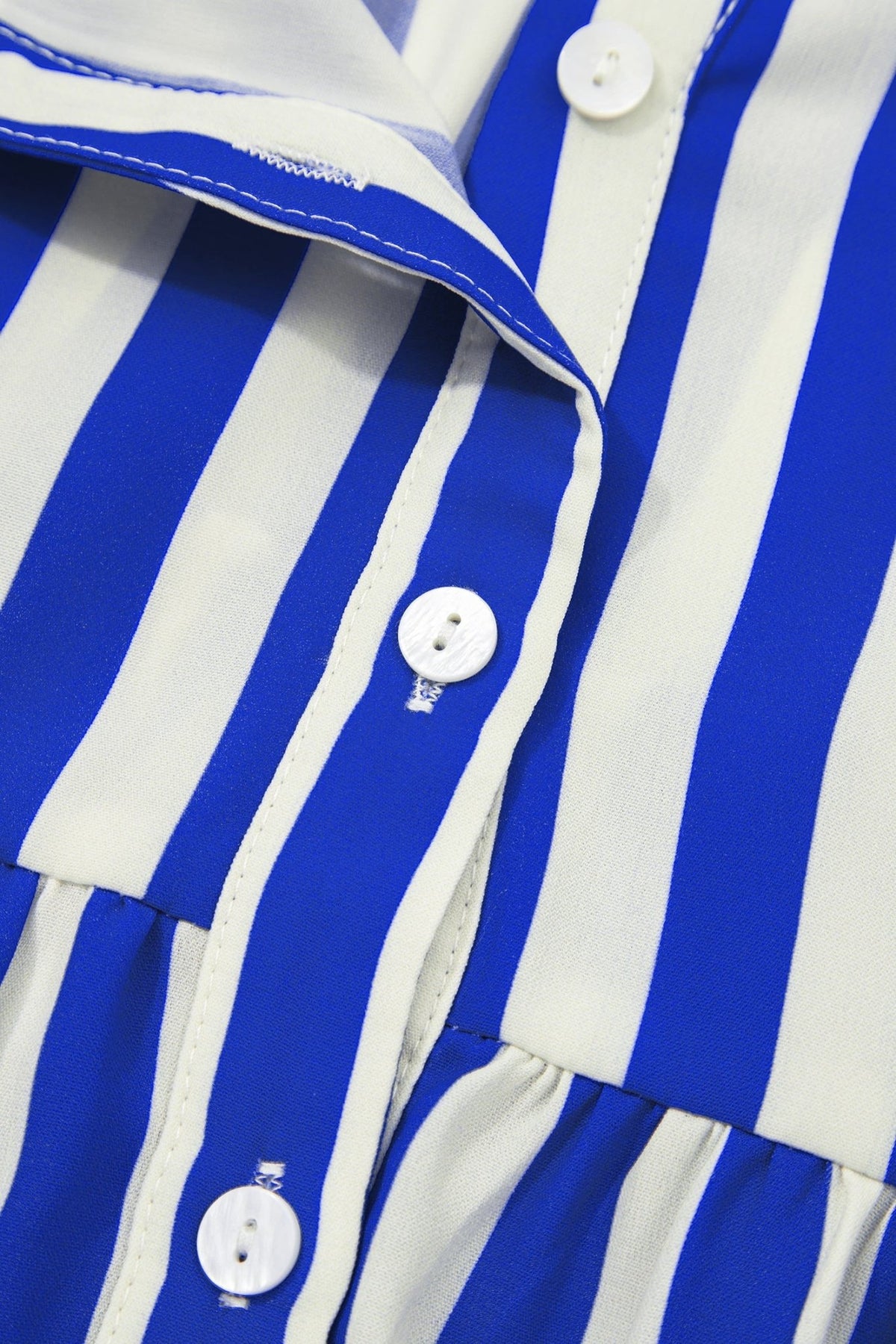 Stripe Balloon Sleeve Button-Up Shirt - Rooted & Reckless Co.