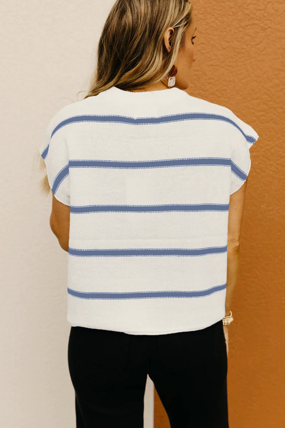 Stripe Batwing Sleeve Sweater Tee - Rooted & Reckless Co.
