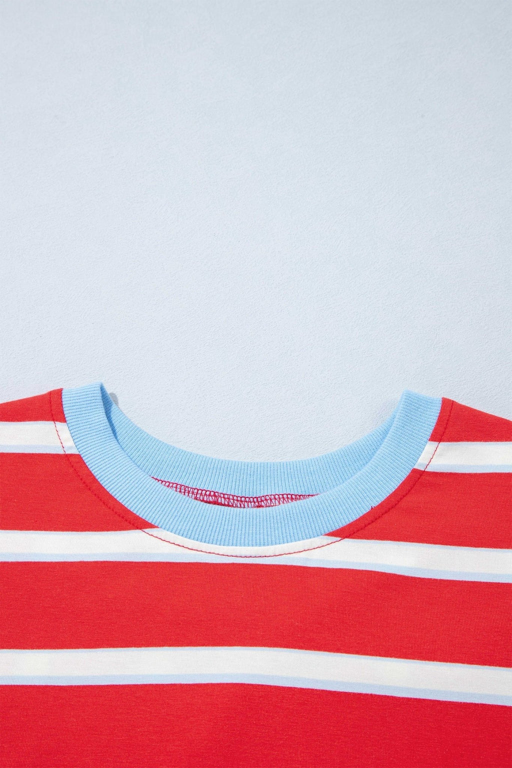 Stripe Bow Tie Hollow Back 3/4 Sleeve T-Shirt - Rooted & Reckless Co.