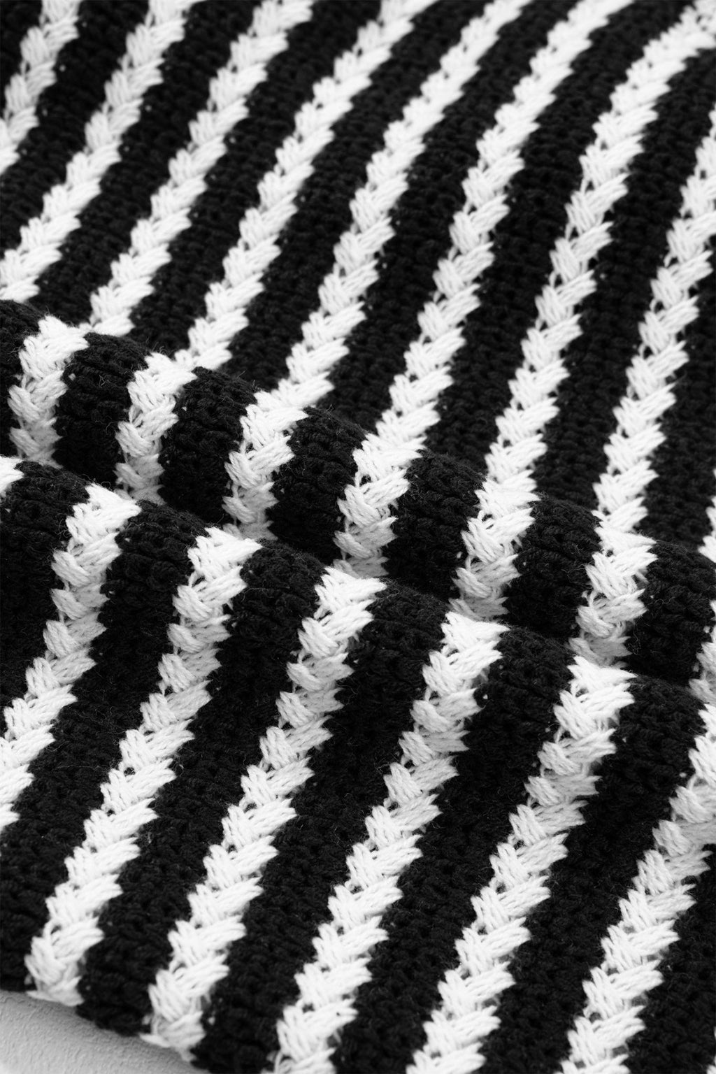 Stripe Bow Tie V-Neck Short Sleeve Sweater - Rooted & Reckless Co.