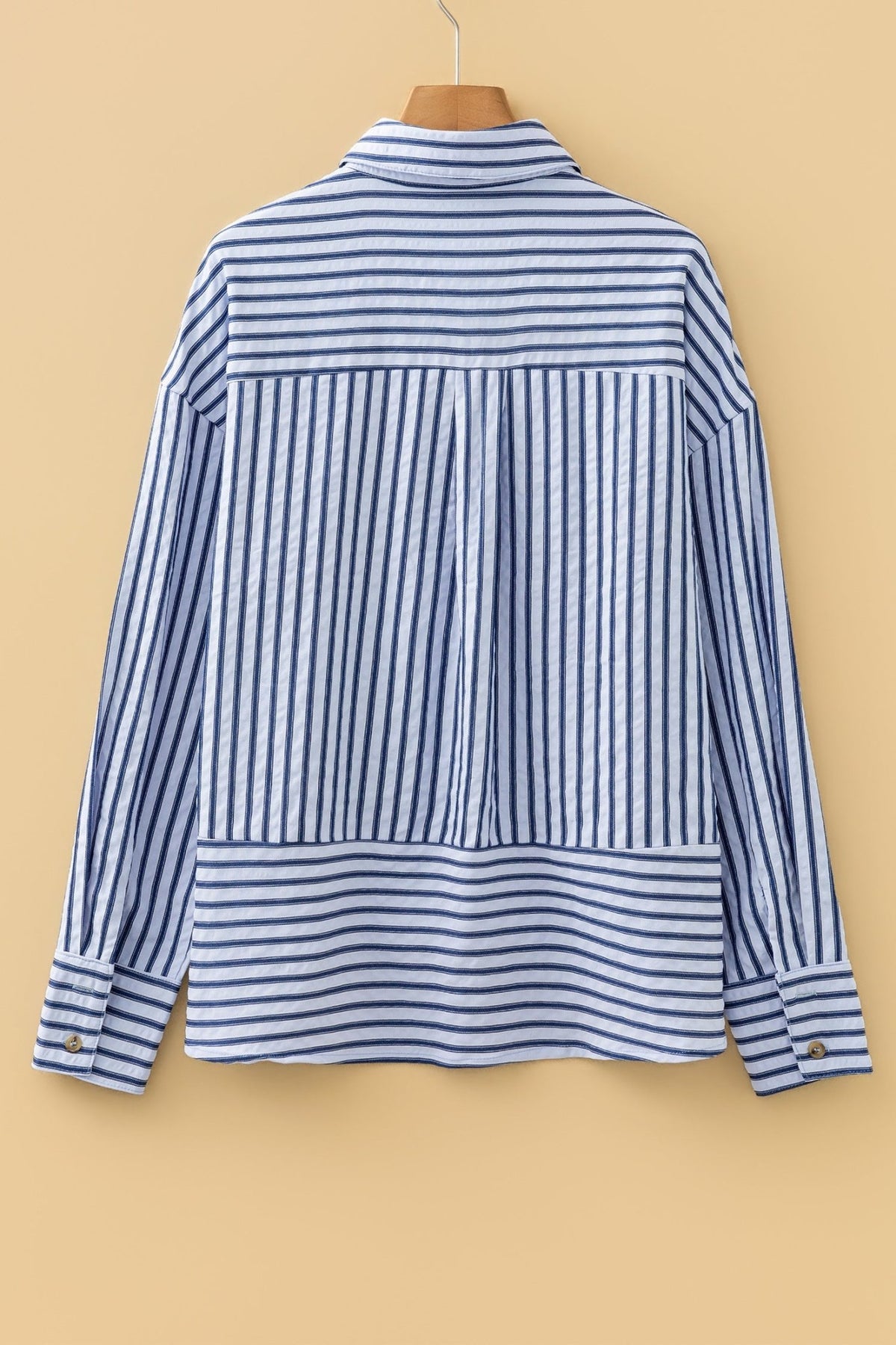 Stripe Button Down Long Sleeve Loose Shirt - Rooted & Reckless Co.