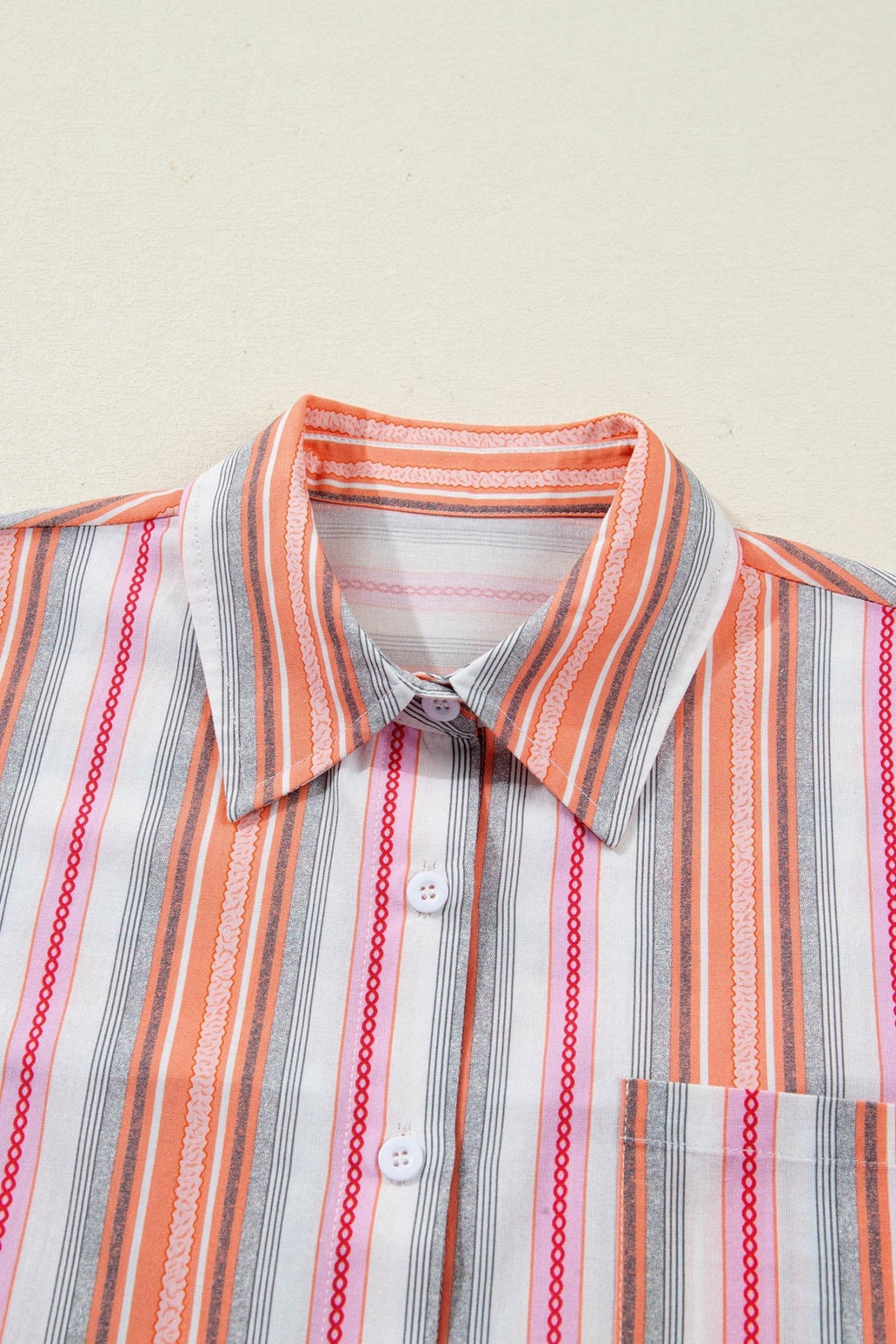 Stripe Button Up Short Sleeve Shirt - Rooted & Reckless Co.